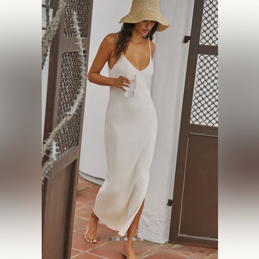 Anthropologie Aimee Slim Ribbed Knit Midi Dress
